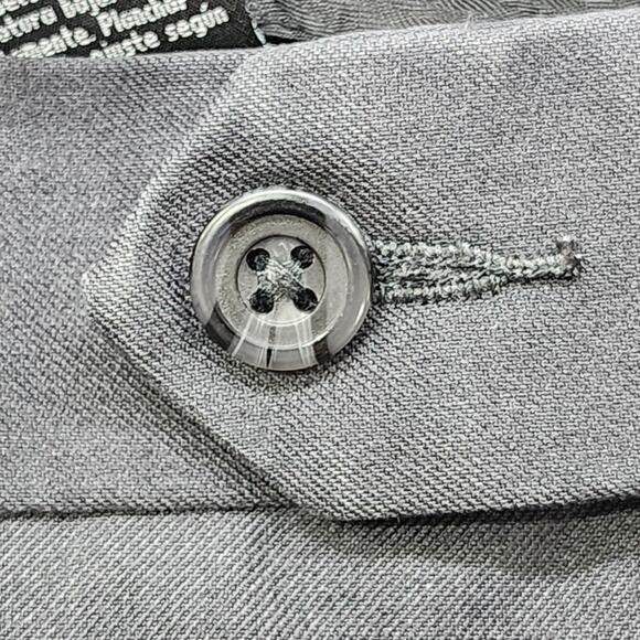 George Pants Mens 38X30 Gray Classic Fit Flat Front Straight Leg Trousers Office - Picture 2 of 13